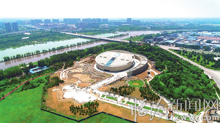 航拍鏡頭下的臨汾市博物館建設(shè)工地