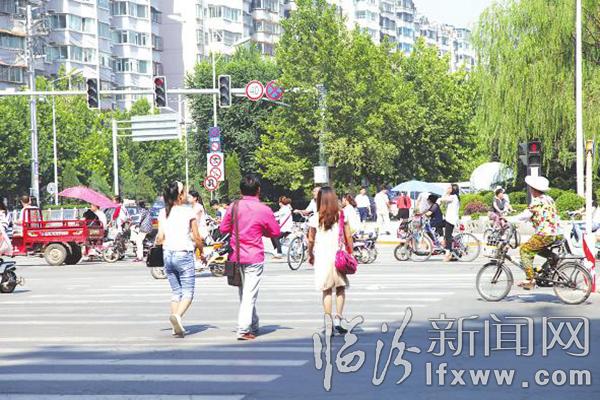 臨汾十字路口看交通文明